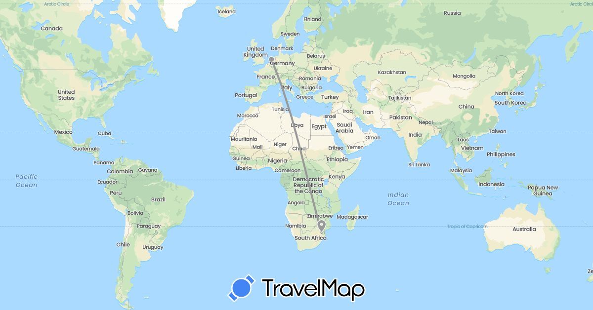 TravelMap itinerary: driving, plane in Netherlands (Europe)